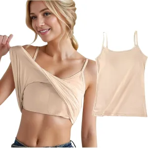 Womens Ribbed Workout Camisoles Built-In Bra Yoga Tanks with Breathable Stretch Convertible Spaghetti Strap Tops