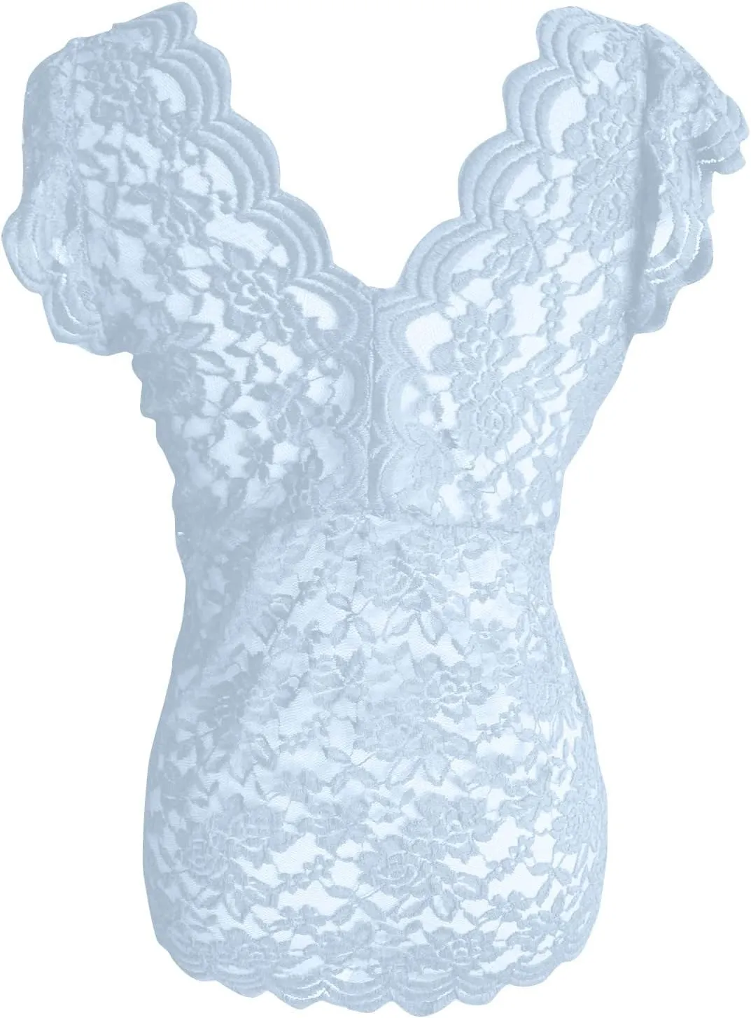 Women's Sexy Slim Blouse Lace V-Neck Sleeveless Shirts Evening Date Night Party Club Wear Solid Color Corset Tank Tops