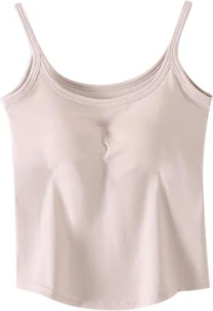 Womens Spaghetti Strap Tank Tops U Neck Pure Soft Smooth Comfort Tanks Trending Fashion Summer Comfy Shirts