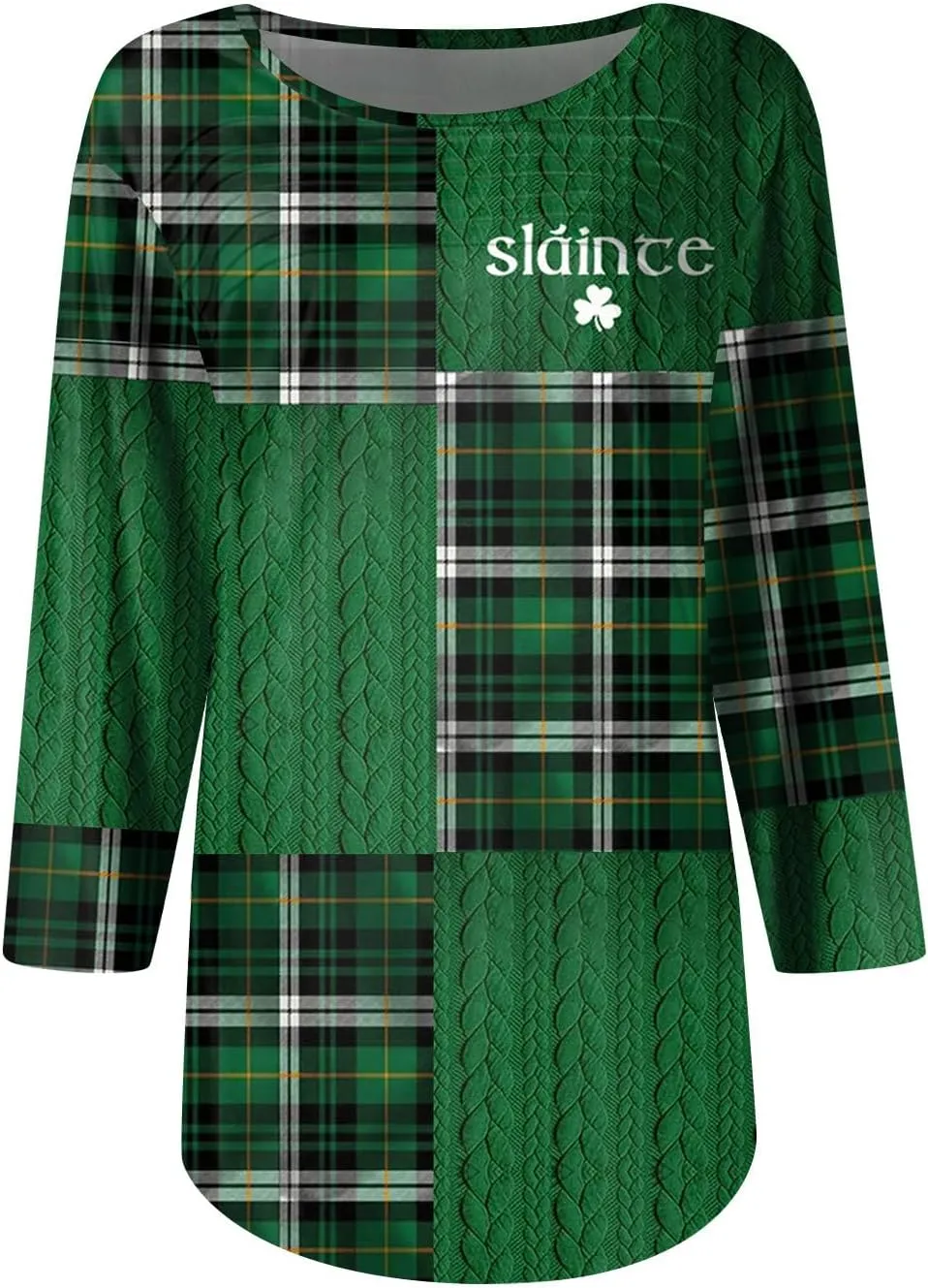 Womens St. Patrick's Day Shirts 3/4 Sleeve St. Patricks Day Shirts for Women Green,Tunic Tops to Wear with Tunics