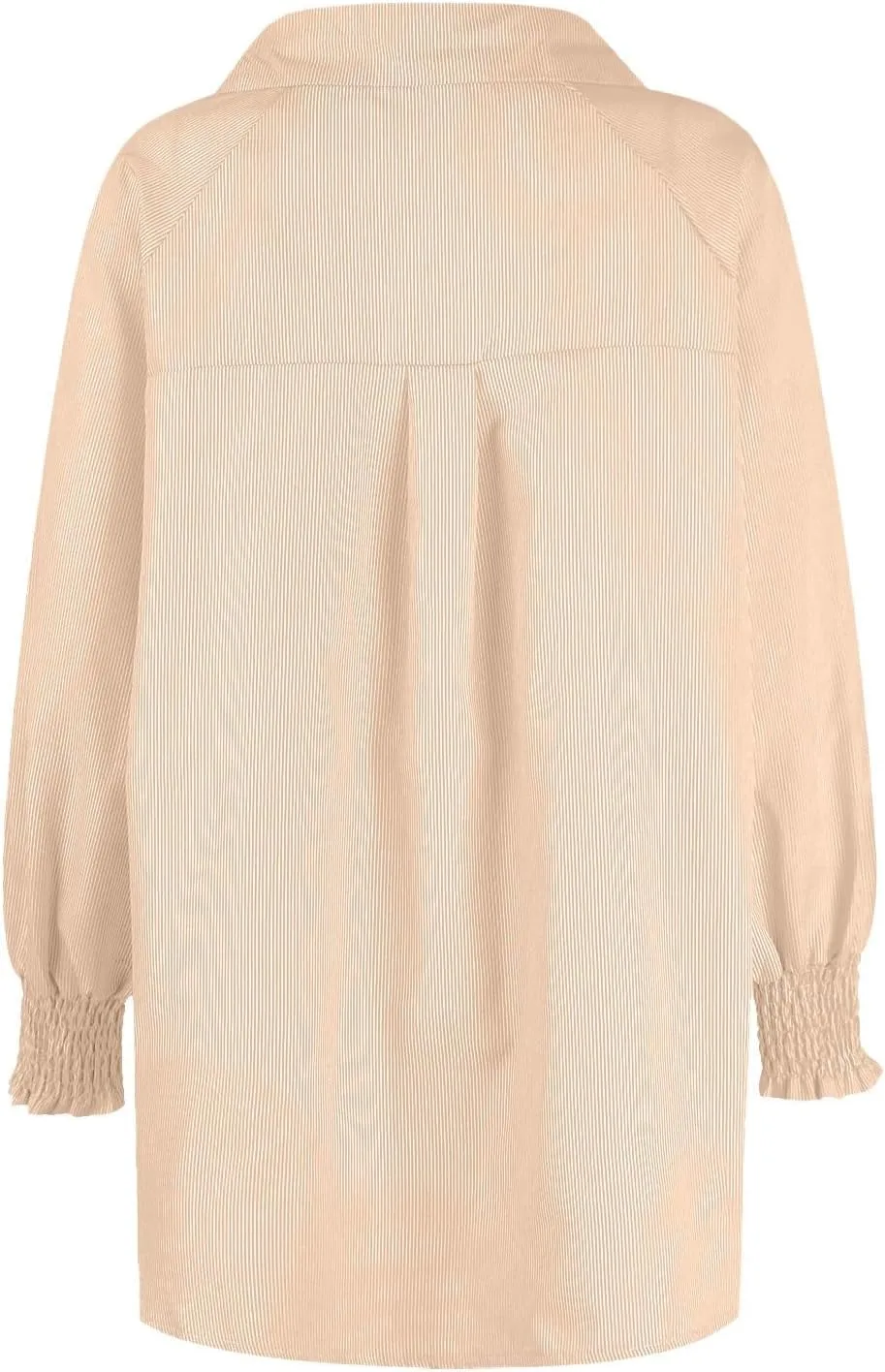 Women's Striped Button Down Shirts Puff Sleeve Oversized Blouses Boyfriends Loose Tunics Business Work Tops