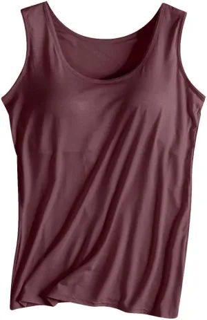 Womens Tank Tops with Built in Bras with Chest Pad Without Wearing Bra One Tank Top Sling Cotton Shelf Bra Camisoles