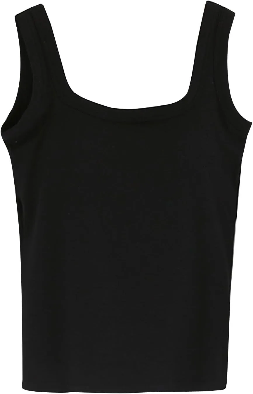 Womens Tops Tank Top with Built in Bra 2025 Summer Spaghetti Strap Sports Camisoles Layering Undershirts Cami Tops