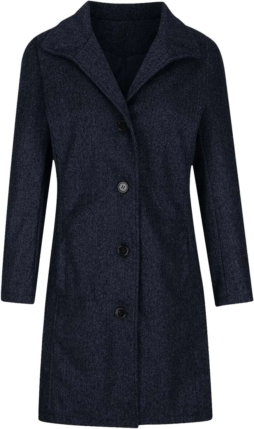 Wool Peacoats for Women 2024 Casual Single Breasted Mid-Length Jackets Coat Fall Winter Lapel Neck Windbreaker Trench Coats