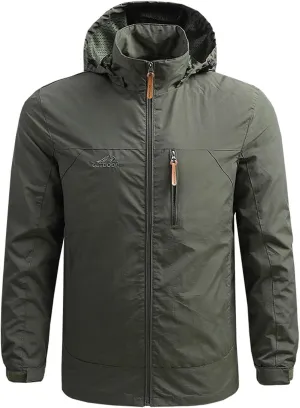 Xiaojmake Rain Jacket Men Lightweight Waterproof Running Windbreaker Outdoor Fall Packable Full Zip Raincoat Light Jacket