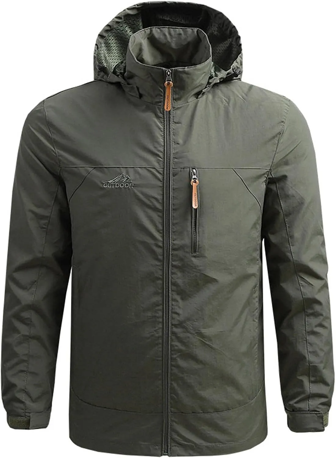 Xiaojmake Rain Jacket Men Lightweight Waterproof Running Windbreaker Outdoor Fall Packable Full Zip Raincoat Light Jacket